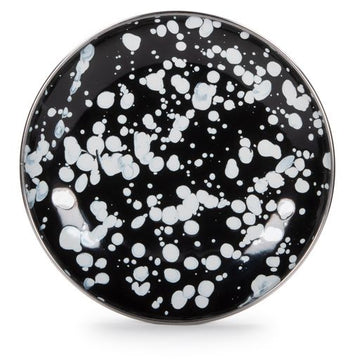 Appetizer Plates, 5.75". White on Black, Set of 4